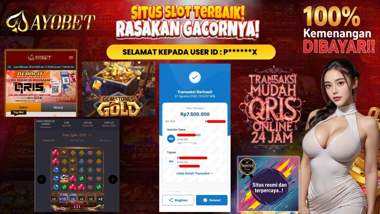 AYOBET JACKPOT SLOT GEMSTONES GOLD